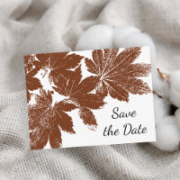 Bruine Herfst Leaf Stamp Wedding Save the Date
