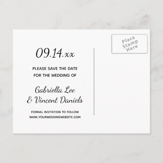 Bruine Herfst Leaf Stamp Wedding Save the Date Aankondigingskaart (Achterkant)