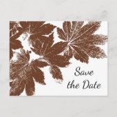 Bruine Herfst Leaf Stamp Wedding Save the Date Aankondigingskaart (Voorkant)