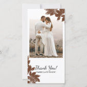 Bruine Herfst Maple Leaf Stamp Dank u Bedankkaart (Voorkant)