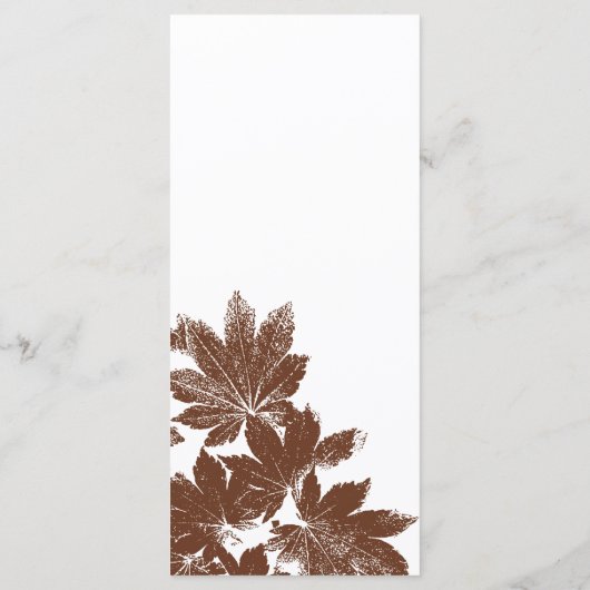 Bruine Herfst Maple Leaf Stamp Wedding Programme Programmakaart (Achterkant)