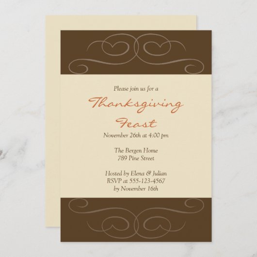 Bruine herfst op maat Thanksgiving Kaart (Voorkant / Achterkant)