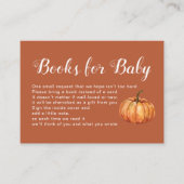 Bruine Herfst Pompoen Baby shower Boeken voor Baby Informatiekaartje (Voorkant)