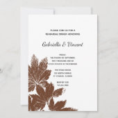 Bruine Herfst Rooster Stamp Wedding Rehearsal Kaart (Voorkant)