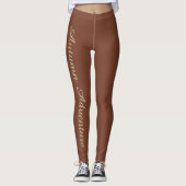 Bruine Herfst Typografie Leggings – Minimalistisch (Voorkant)