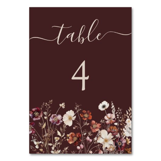 Bruine Herfst Wildflower Meadow Wedding Kaart (Voorkant)