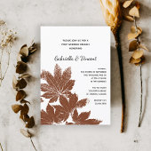 Bruine Herfstblad Stempel Post Bruiloft Brunch Kaart