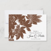 Bruine herfstbladeren delen een begrafenis notitiekaartje (Voorkant)