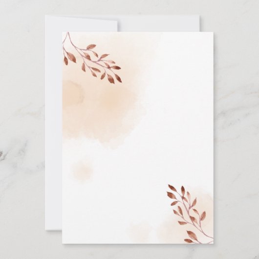 Bruine herfstbladeren met Ameen-uitnodiging Kaart (Achterkant)