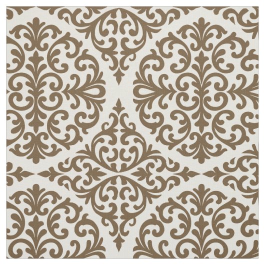 Bruine Heritage Damast Stof (Swatch)
