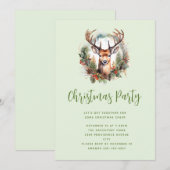 Bruine herten met gewei Rustic kerstfeest Kaart (Voorkant / Achterkant)