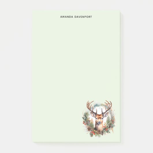 Bruine herten met gewei Rustic kerstfeest Post-it® Notes (Voorkant)