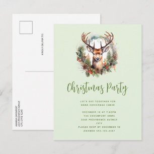 Bruine herten met gewei Rustic Kerstmis Uitnodiging Briefkaart