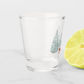 Bruine Herten & Sneeuwsparren Bomen Shot Glas (Links)