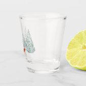 Bruine Herten & Sneeuwsparren Bomen Shot Glas (Rechts)