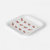 Bruine herten Wandel Feestelijk Patroon Papieren Bordje (Gebogen)