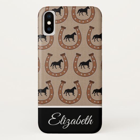 Bruine Hoefijzers en zwarte paarden | Gepersonalis Case-Mate iPhone Case (Achterkant)