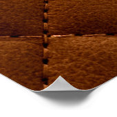 Bruine hombusjes lederen achtergrond poster (Hoek)