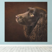 bruine hond canvas afdruk (Insitu (Houten vloer))