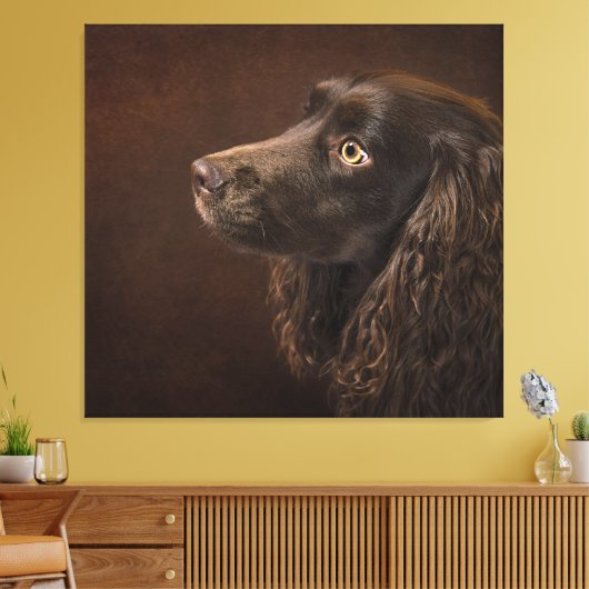 bruine hond canvas afdruk (Insitu (Woonkamer))
