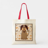 Bruine hond Canvas tas (Achterkant)