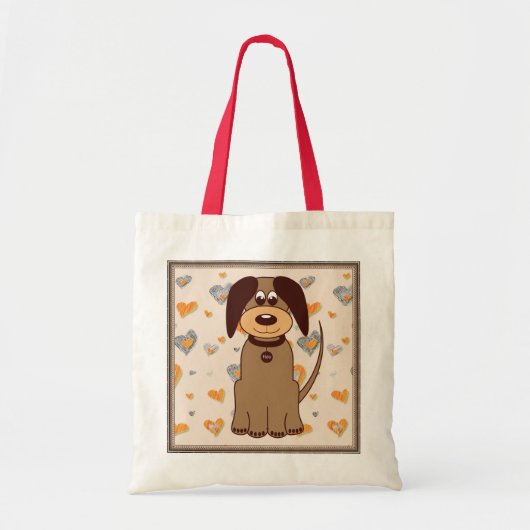 Bruine hond Canvas tas (Voorkant)