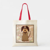 Bruine hond Canvas tas (Achterkant)