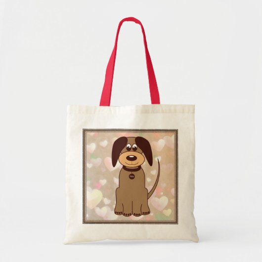 Bruine hond Canvas tas (Voorkant)