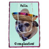 Bruine Hond Gezicht Chug Foto Medium Cadeauzakje (Achterkant)