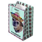 Bruine Hond Gezicht Chug Foto Medium Cadeauzakje (Achterkant Gekanteld)