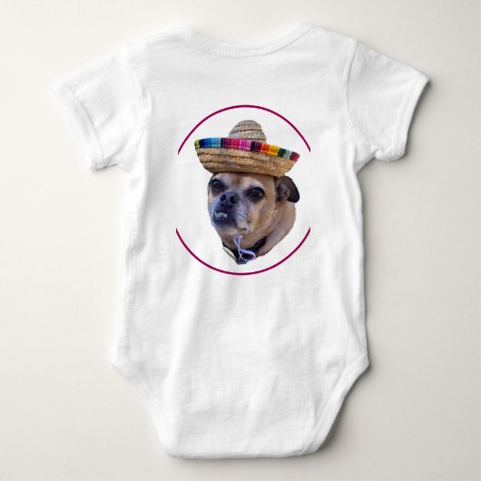 Bruine Hond Gezicht Chug Foto Romper (Achterkant)