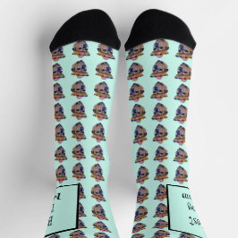 Bruine Hond Gezicht Chug Foto Sokken