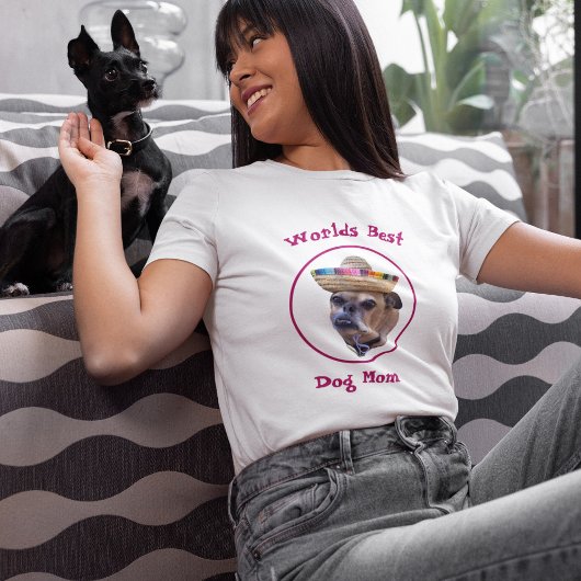 Bruine Hond Gezicht Chug Foto T-shirt
