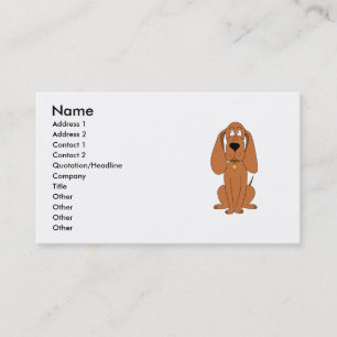 Bruine hond. Hond Cartoon met Collar. Visitekaartje