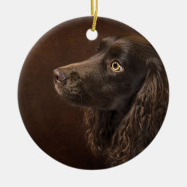 bruine hond keramisch ornament