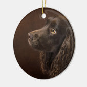 bruine hond keramisch ornament (Links)