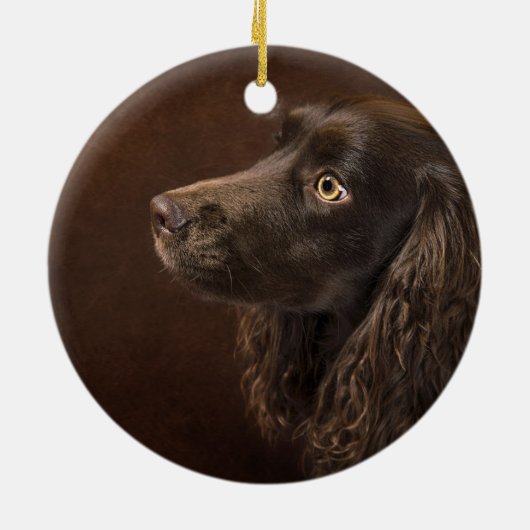 bruine hond keramisch ornament (Achterkant)