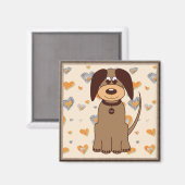 Bruine-hond koelkastmagneet magneet (Voorkant / Achterkant)