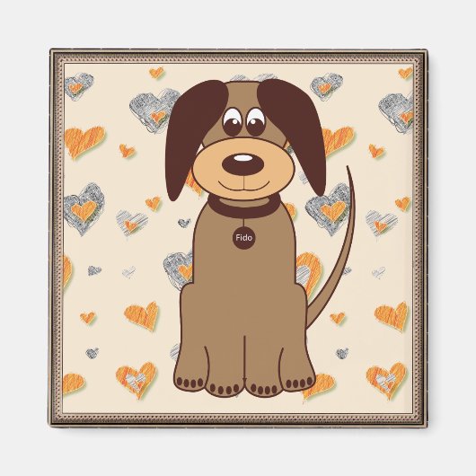 Bruine-hond koelkastmagneet magneet (Voorkant)