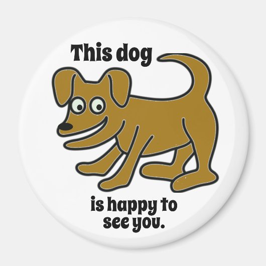 Bruine hond magneet (Voorkant)