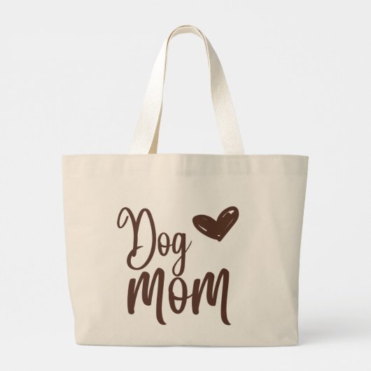 Bruine Hond Mam Grote Canvas tas (Achterkant)