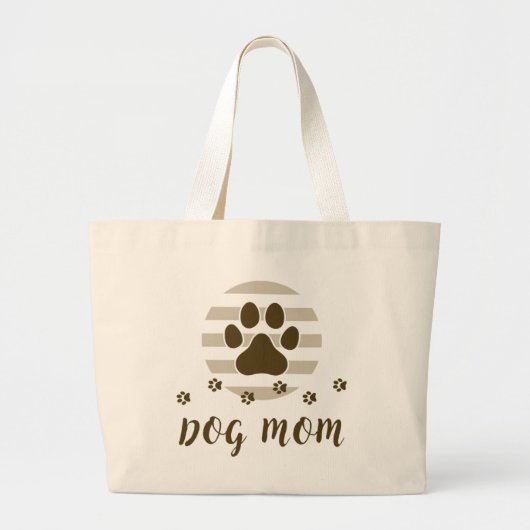Bruine hond mama houdt van grote Canvas tas (Voorkant)