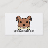 Bruine hond met beenderen, huisdierwinkel en bruin visitekaartje (Voorkant)