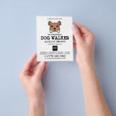 Bruine hond met Bone, Dog Walker Adverteren Flyer (Hand)