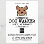 Bruine hond met Bone, Dog Walker Adverteren Flyer (Voorkant)