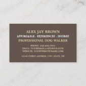 Bruine hond met Bone, Dog Walker Service Visitekaartje (Achterkant)