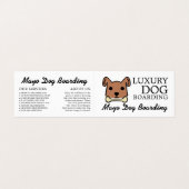 Bruine hond met bot, dog instapmodel visitekaartje (Buitenkant ongevouwen)