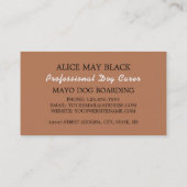 Bruine hond met bot, hond aan boord visitekaartje (Achterkant)