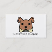 Bruine hond met bot, hond aan boord visitekaartje (Voorkant)