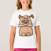 Bruine hond met een bot T-shirt (Voorkant)